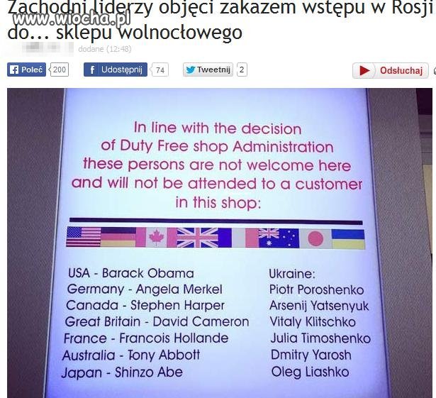 Ironiczna odpowiedź Rosjan