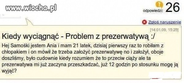 Problem z prezerwatywą...