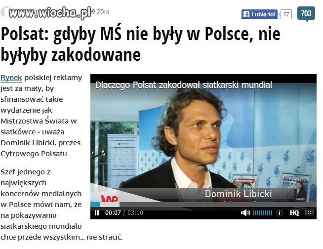 Gdyby MŚ nie były w Polsce to by były za darmo