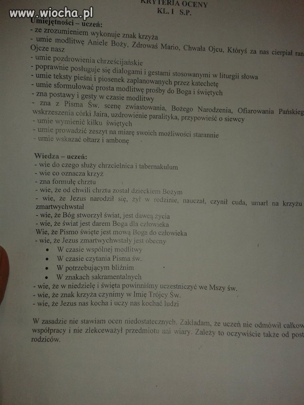 Amen pierwszoklasisty?