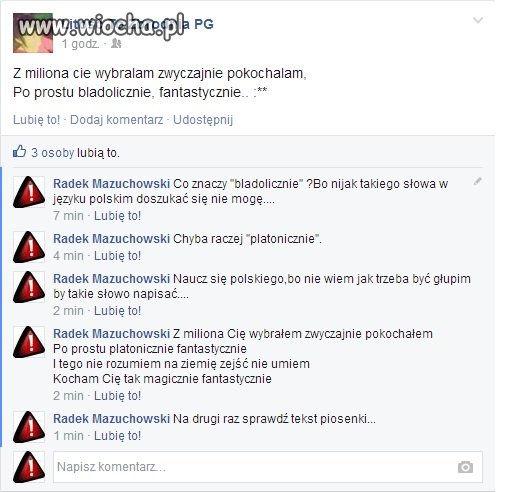 Kocham Cię "BLADOLICZNIE"-fantastycznie...