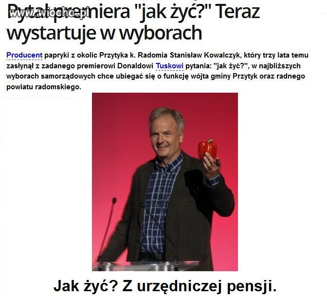Pan Paprykarz znalazł odpowiedź jak żyć