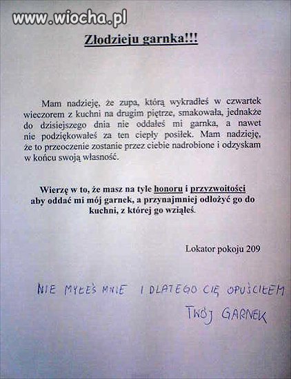 Złodzieju garnka!!!