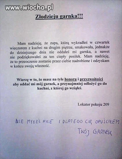Złodzieju garnka!!!