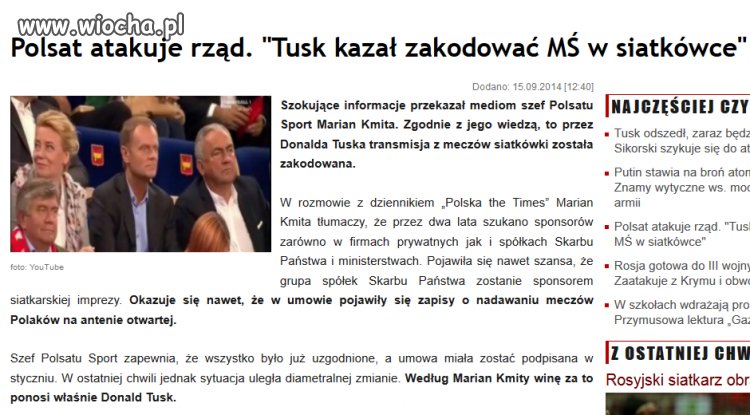 Nie było mistrzostw w TV bo...