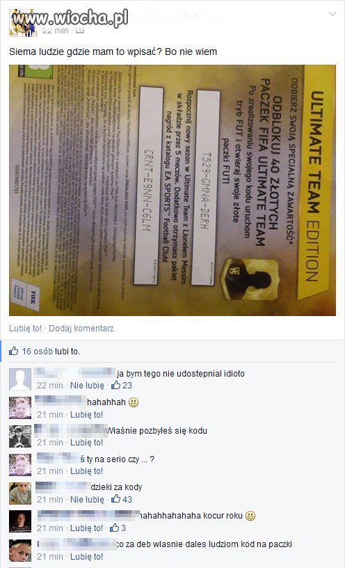 Największy idiota na Facebooku