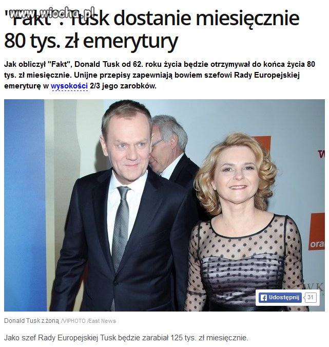 Wiadome po co żona wypychała go do Brukseli