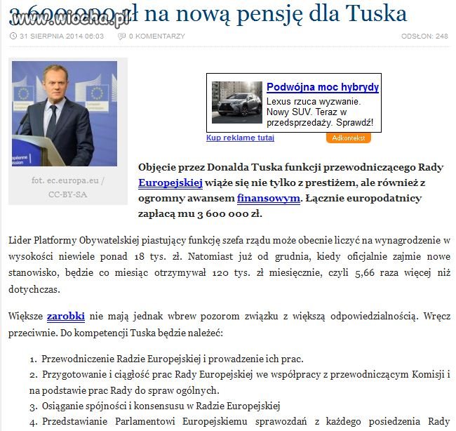 Nowe zarobki D.Tuska