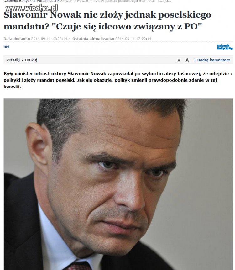 Sławek czuje się ideowo związany z PO