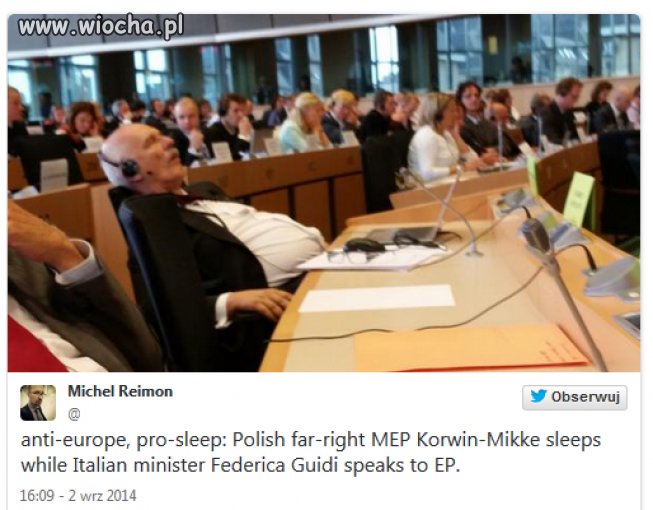 Ciężki dzień pracy Janusza w Europarlamencie