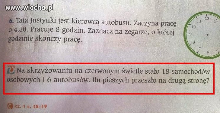 Zadanie w 3 klasie szkoły podstawowej.