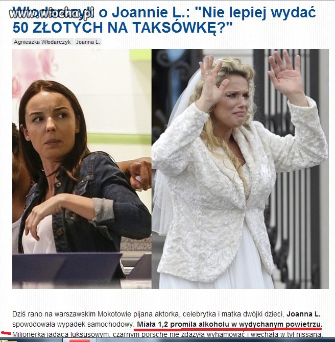 Następna pijana "gwiazda" za kółkiem
