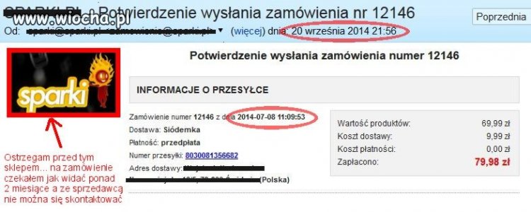 Wiocha za brak kontaktu,