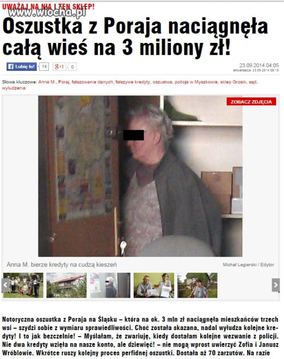 Oszustka naciągnęła całą wieś na 3 mln złotych