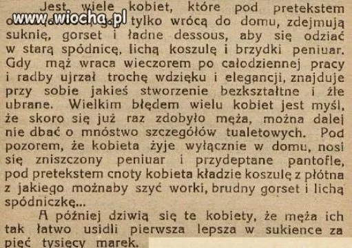 Drogie Panie -nie róbcie wiochy w domowym zaciszu