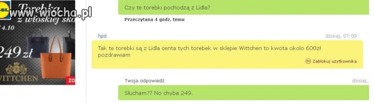 Torebki Lidla na tablicy w absurdalnych cenach
