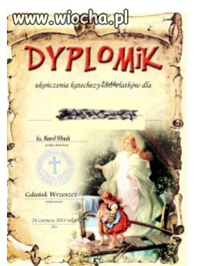 Dyplom ukończenia katechezy w zakresie żłobka