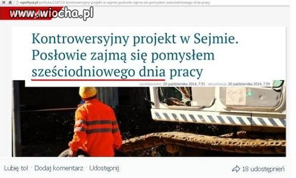 Sześciodniowy dzień pracy. Na to czekałem.