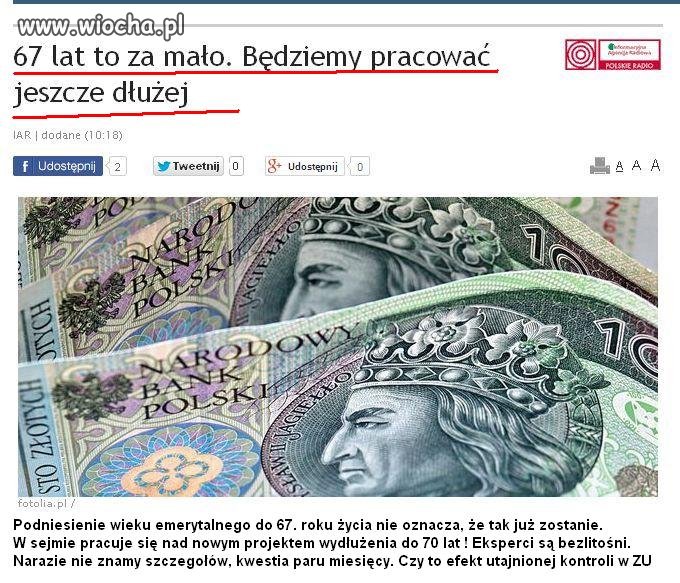 Praca nie koniecznie do 67 roku życia 