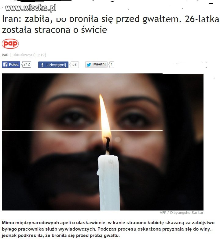 Nie dała się zgwałcić? To kara śmierci