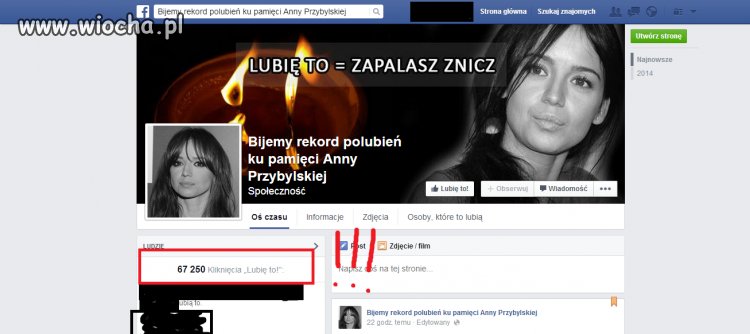 Ktoś założył FP w celu nabicia lajków oraz