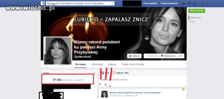 Ktoś założył FP w celu nabicia lajków oraz