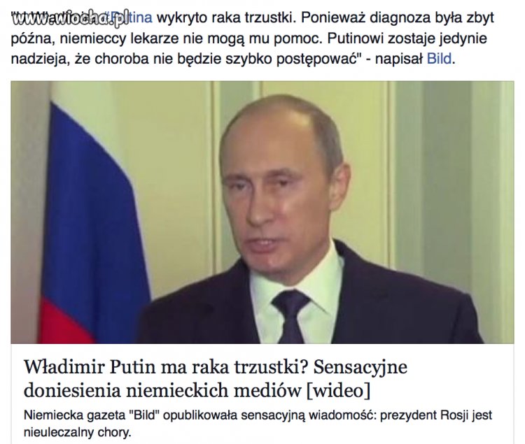 Putin chory na raka
