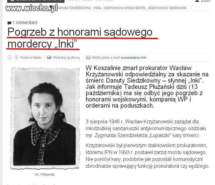 Kolejny stalinowski bandyta pochowany z honorami.
