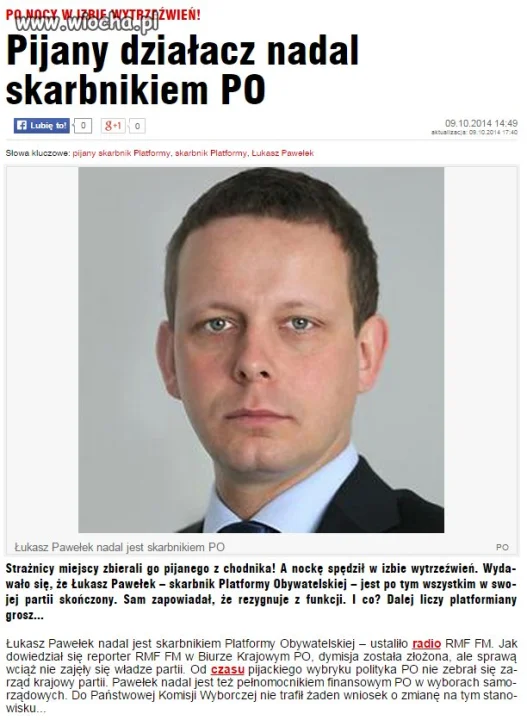 Pijany działacz PO