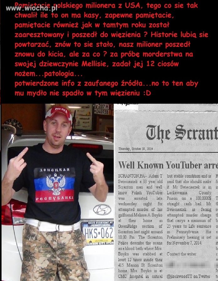Polski Youtuber z USA aresztowany