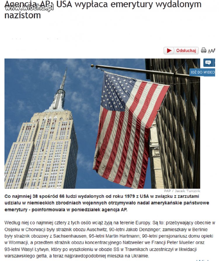 USA wypłaca emerytury nazistom 