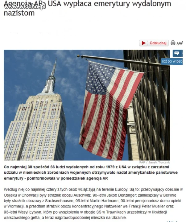 USA wypłaca emerytury nazistom 