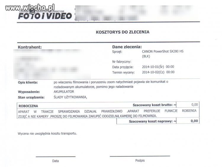 Reklamacje w PL. Bo aparat preferuje zdjęcia.