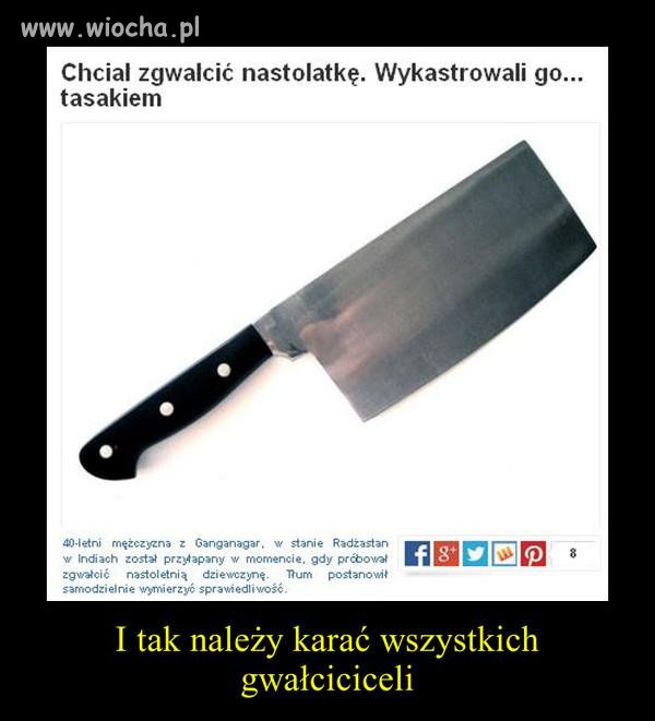 Mam nadzieję że tasak był tępy.