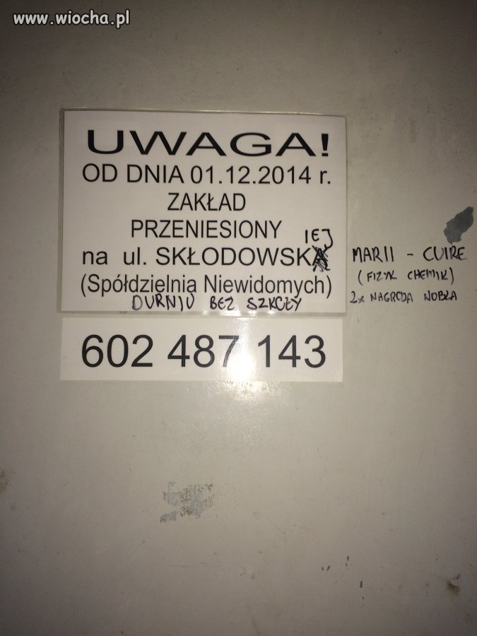 Na drzwiach zakładu drukarskiego w Słupsku