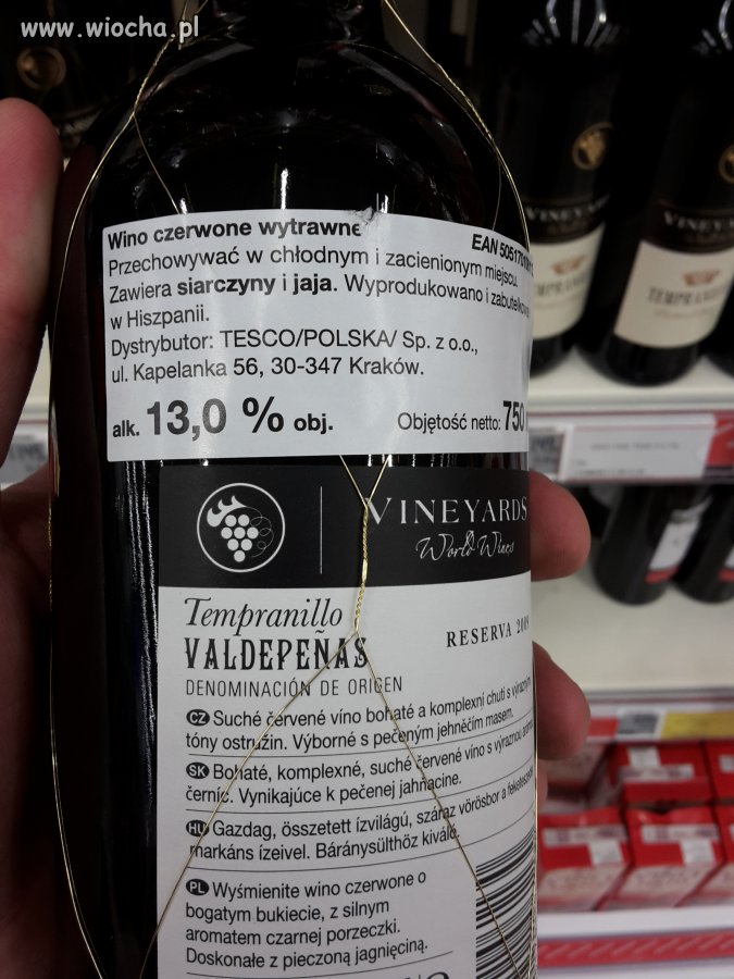 Wyśmienite wino czerwone o bogatym bukiecie -TESCO