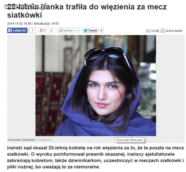Iranka poszła na mecz siatkówki