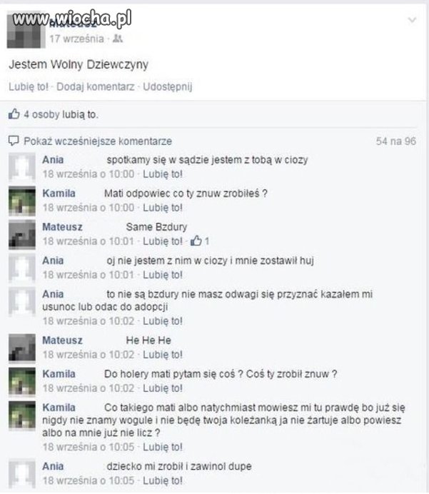 Takie tam "jestem wolny" na fejsie