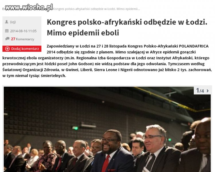 Kongres Polsko - Afrykański w Łodzi pomimo EBOLI