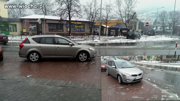 Parkowanie na środku wjazdu