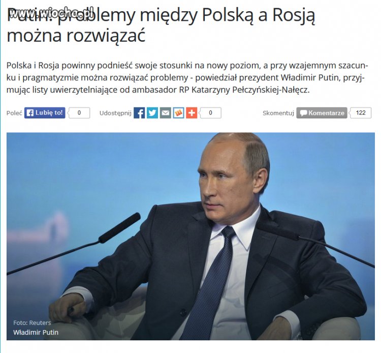 Putin chyba nabrał szacunku do Polski...