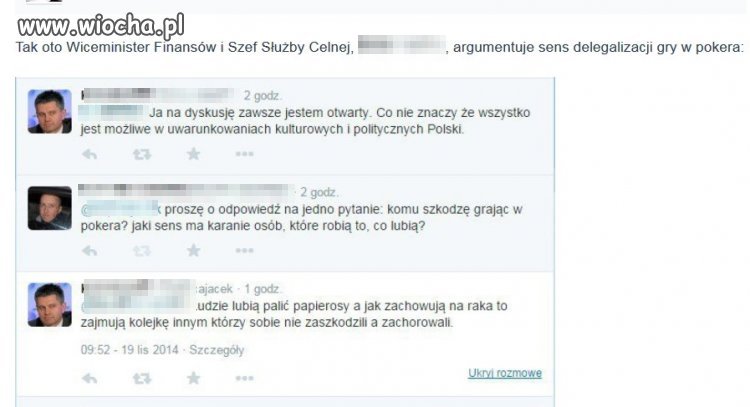 A tak wiceminister argumentuje zakaz gry w pokera