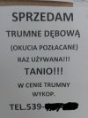 Trumna - raz używana 