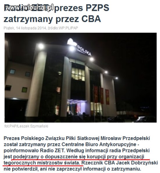 Chciwi działacze sportowi, smród być musi