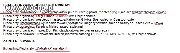 Szczerość wobec przyszłego pracodawcy...