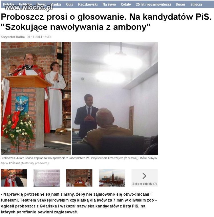 Tak kościół nie miesza się do polityki 