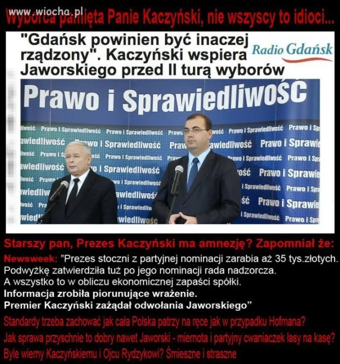 Kaczyński ma bardzo słabą pamięć... 