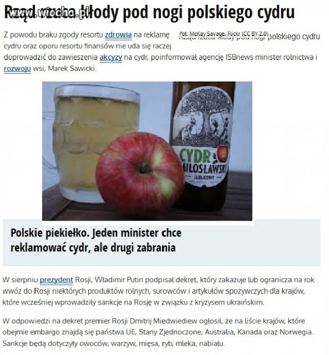 Polski rząd rzuca kłody pod nogi sadownikom.