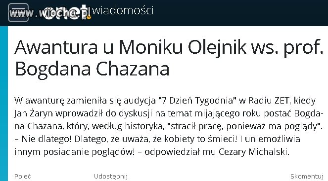 W Onetu o Moniku Olejnik