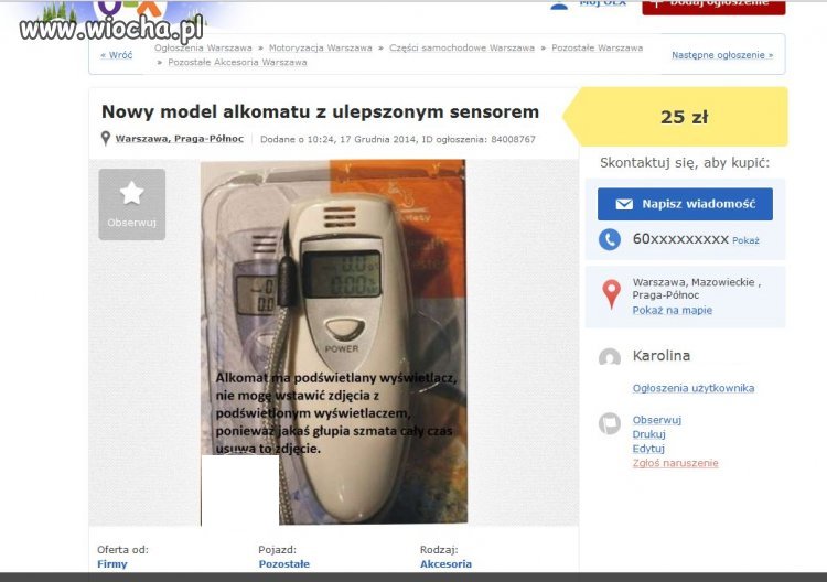 Ktoś usuwa zdjęcia z olx